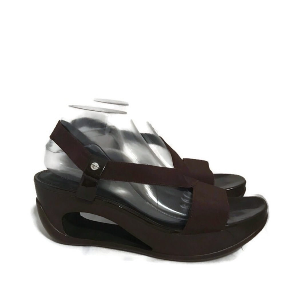 Calvin Klein Yumi Brown Leather Sandals - Size 10 - Picture 1 of 8